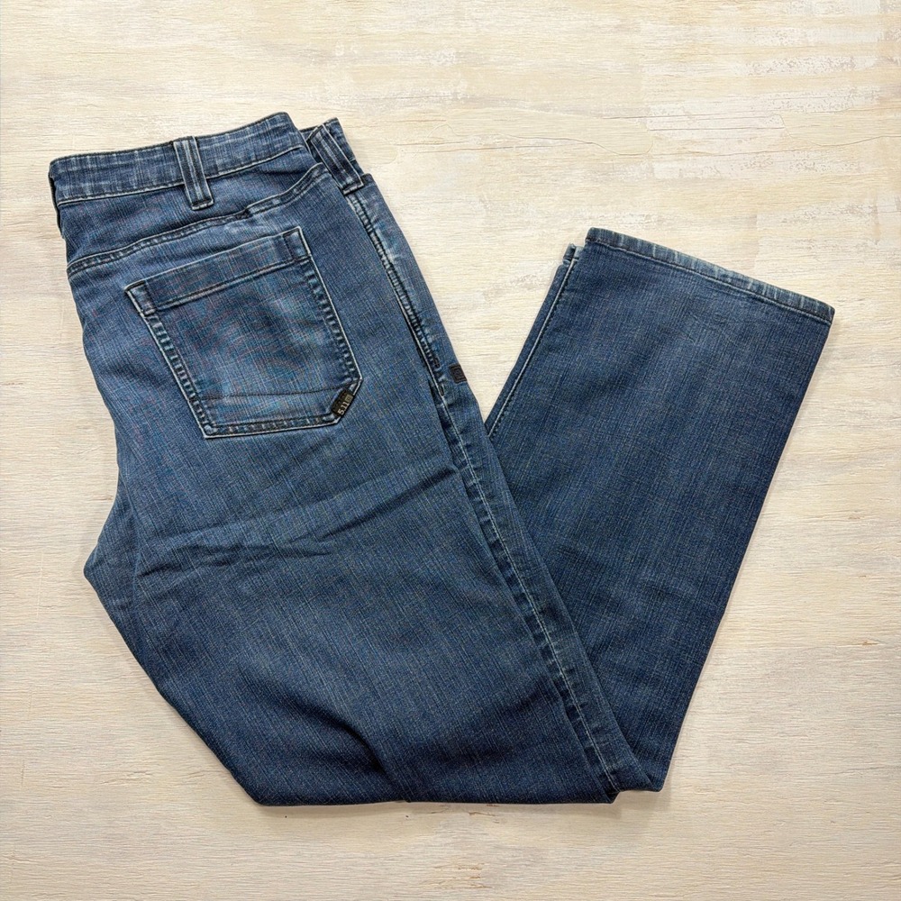 5.11 Tactical Jeans Defender-Flex Straight 36x32 Stretch Blue Denim Mens